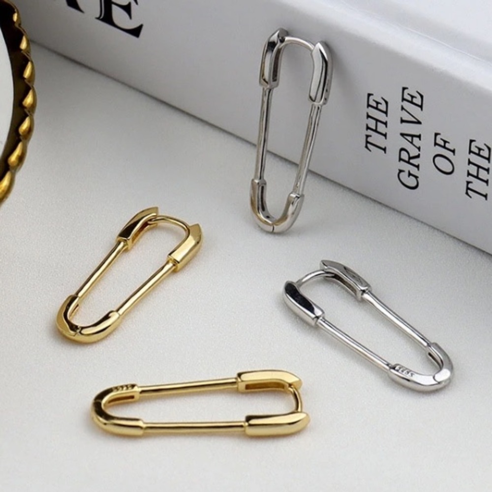 🌙Insta paper clip gold\silver earrings